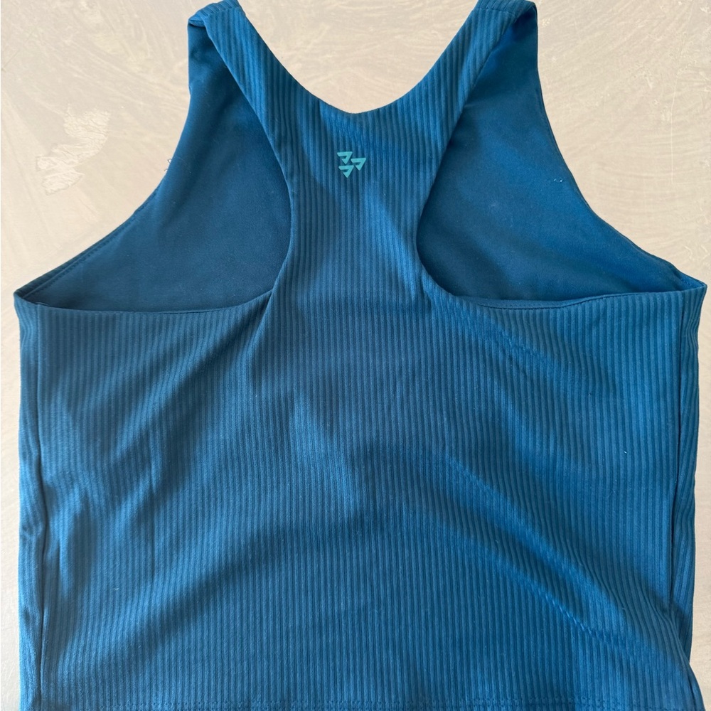TWO Girl’s Size Large 10/12 Nike Black and Teal Ribbed Tank Tops - Picture 8 of 10